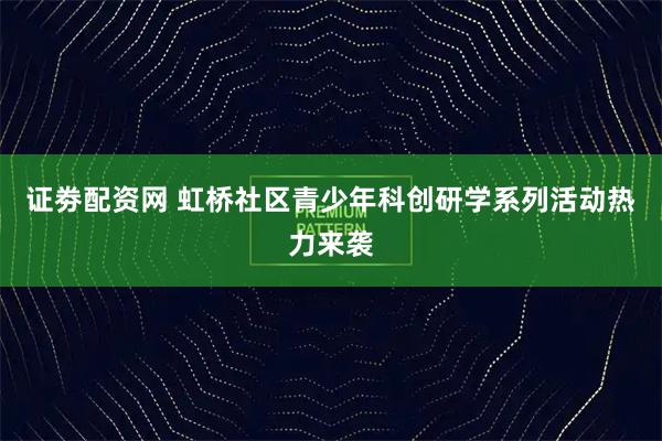 证劵配资网 虹桥社区青少年科创研学系列活动热力来袭